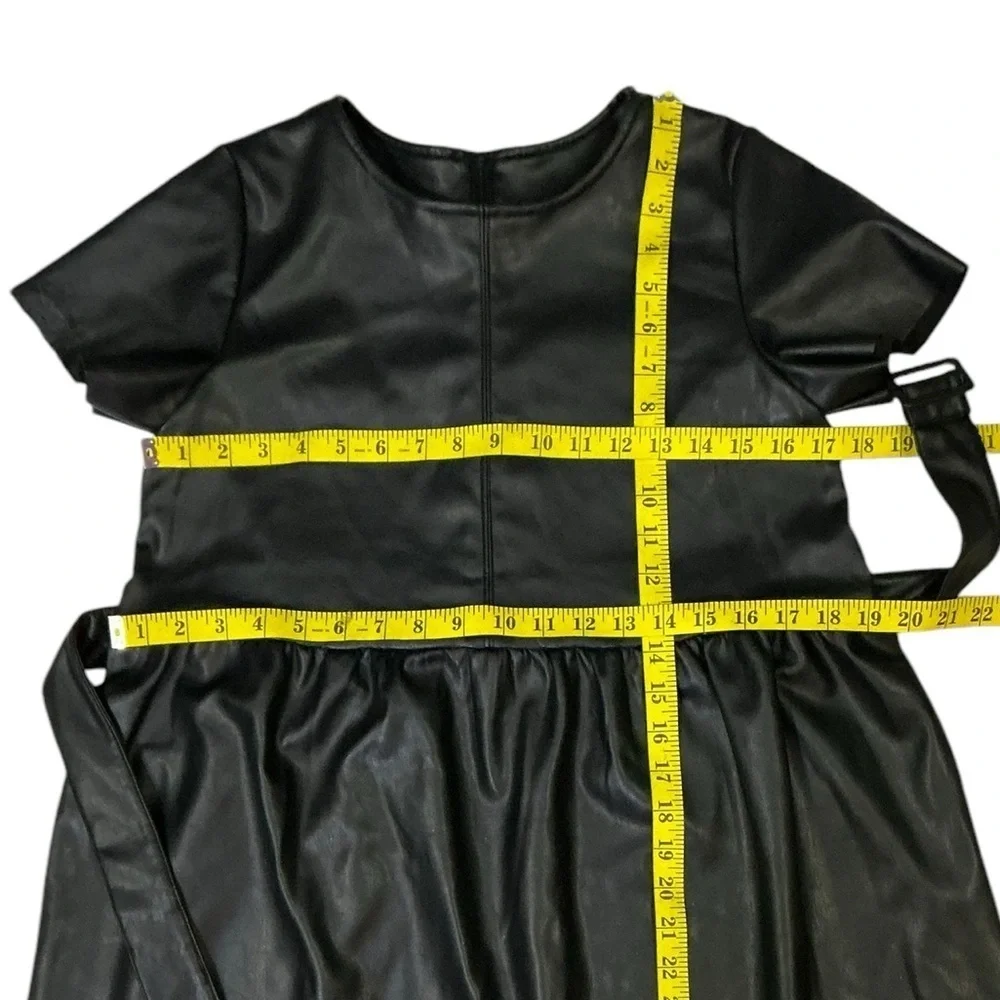 Faux Leather Girls Dress Special Occasion Black Size 14/16 X Large